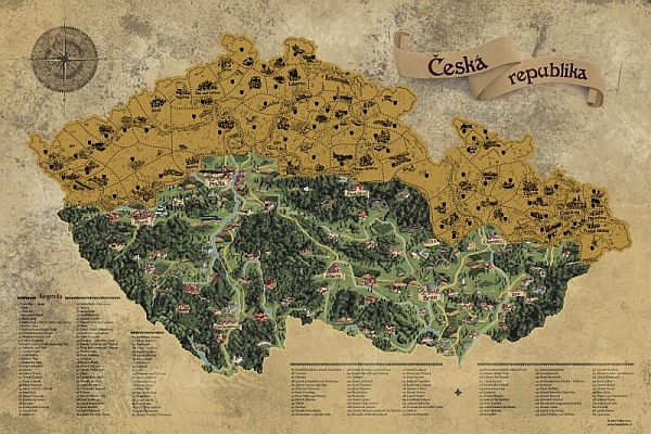 Stírací mapa České republiky